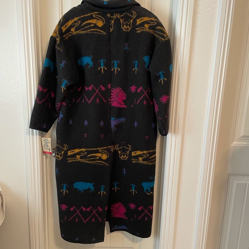 BEAUTIFUL VINTAGE CIRCLE T BLACK BLANKET COAT  NWT - Picture 7 of 10